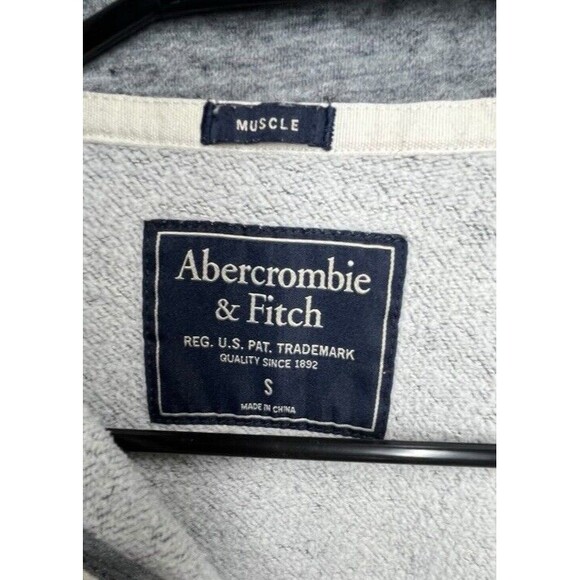 Abercrombie & Fitch Gray Soft 1/4 Fleece Sweater Adult Small Pullover Preppy - Picture 10 of 10